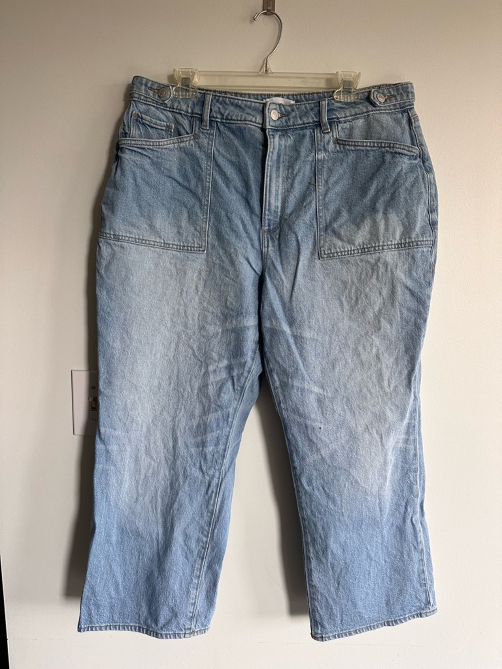 LOFT Straight Leg Light Wash Denim Jeans Casual with Pockets